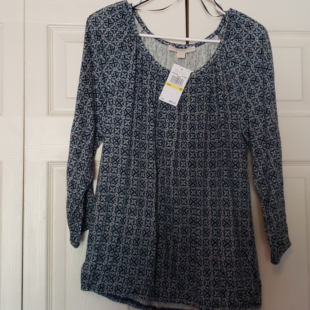 Michael kors multi blue colored top with elastic w